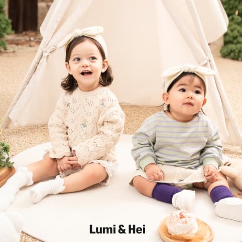 LUMI&HEI Baby Cotton Headbands (7colors) - Soft Corduroy HairBands with Bows for Baby girl toddler kids - Handmade Toddler Hair Accessories (Lavender Purple)3