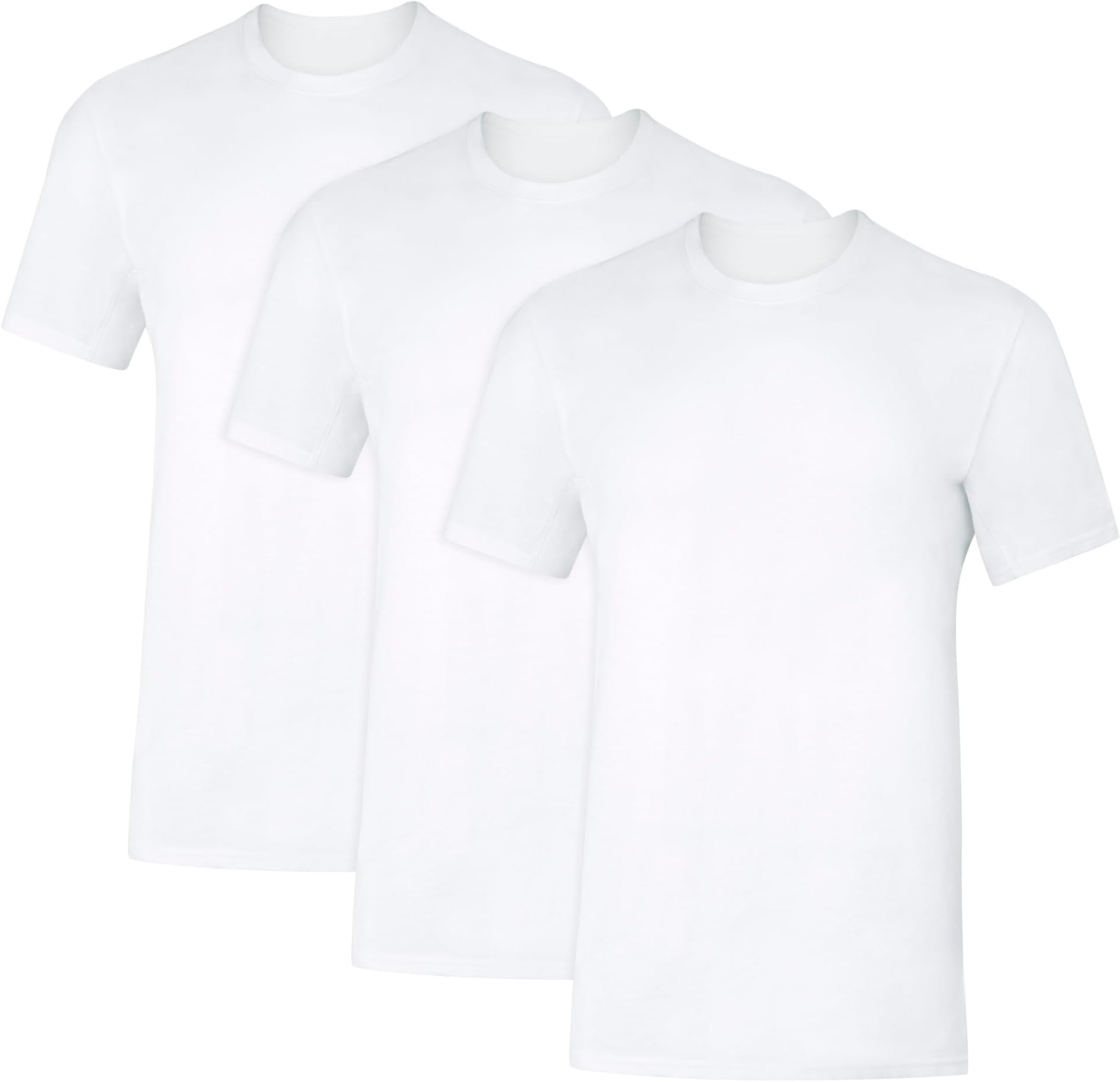 Men's Sweat Block Undershirt, Underarm Sweat Blocking Tee, White Crewneck T-Shirt, 3-Pack Sweat Block Undershirt, Underarm Sweat Blocking Tee, White Crewneck T-Shirt, 3-Pack (Pack of 3)
