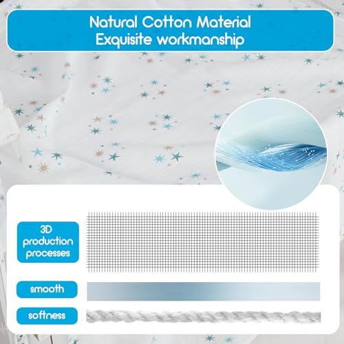 KAKU NANU Muslin Blanket Swaddle Soft Lightweight Organic Cotton 2 Pack 110x120cm Dual Layer Large Muslin Cloths for Baby Receiving Blankets Animal and Star Blanket Wrap - Image 4