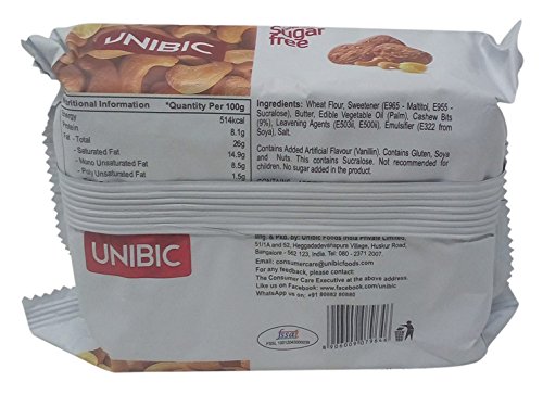 Image of Unibic Sugar Free Butter Cookies - Cashew, 150G Pack