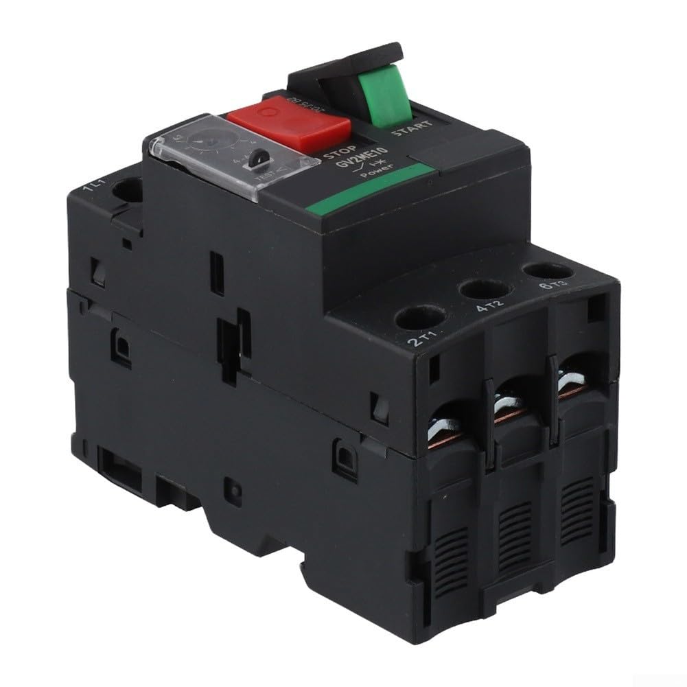 Disjoncteur de protection du moteur de la série GV2, commutateur de relais de surcharge thermique, courant nominal 1-32 A pour moteurs triphasés et monophasés de 0,37 kW-15 kW (GV2ME10C4-6,3 A)