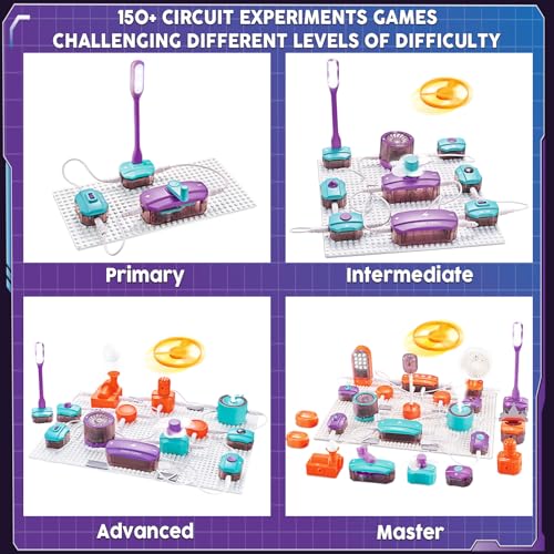 Image of VATOS Science Circuit for Kids, 53PCS DIY Electronics Exploration Kit with 150+ Projects, Physics Science Experiments Circuit Board Kit, School Family STEM Educational Toy Gift for Boys Girls Ages 6+