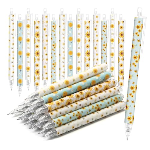 Image of Jetec 60 Pcs Back to School Sunflower Ballpoint Pens Sets Girly Stuff Aesthetic Retractable Pens Office Supplies Gift for Student Teacher Daughter School Office Coworker Favor