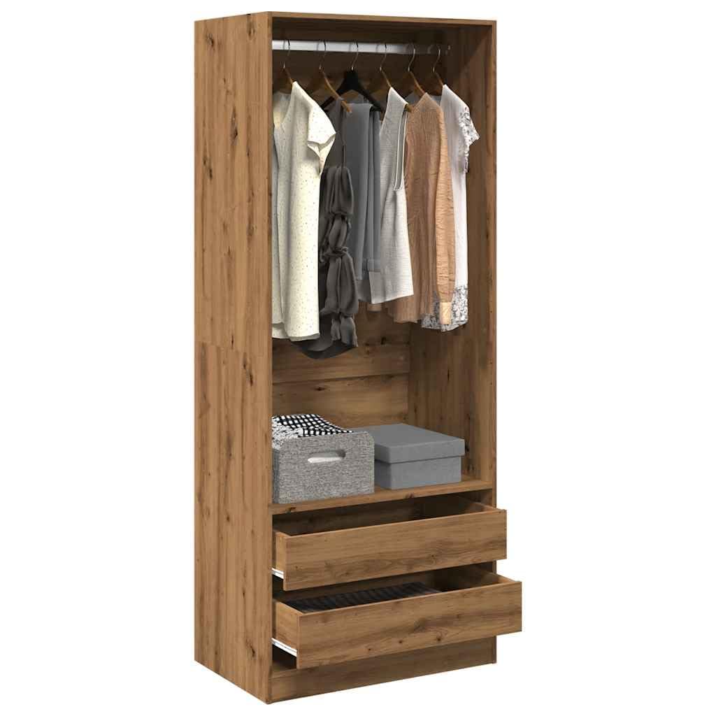 Armario de madera con 2 cajones y puerta estable con soporte reforzado