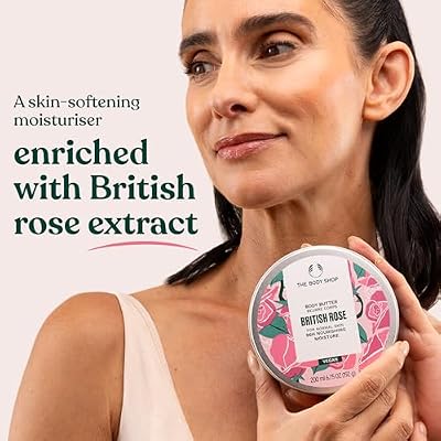 The Body Shop British Rose Body Butter | 96hr Nourishing Moisture for Dry Skin | with Shea Butter and Essential Oils for Smoother Softer Skin, Vegan, 400 ml / 13.5 oz