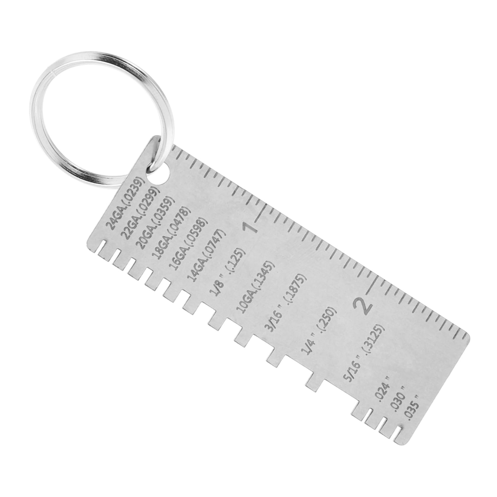 Housoutil Portable Stainless Steel Gauge Sheet for Welding Thickness Gauge Metal Wire Size Measuring Tool Inspection Tool for Metal Fabrication Silver