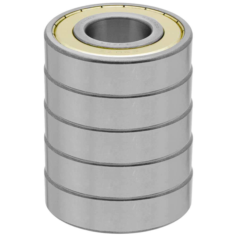 [5-Pack] 6307-ZZ - Deep Groove Radial Ball Bearing 1.378 in x 3.149 in x 0.827 in (ID x OD x W) | 35 mm x 80 mm x 21 mm (ID x OD x W) with Double Metal Shield