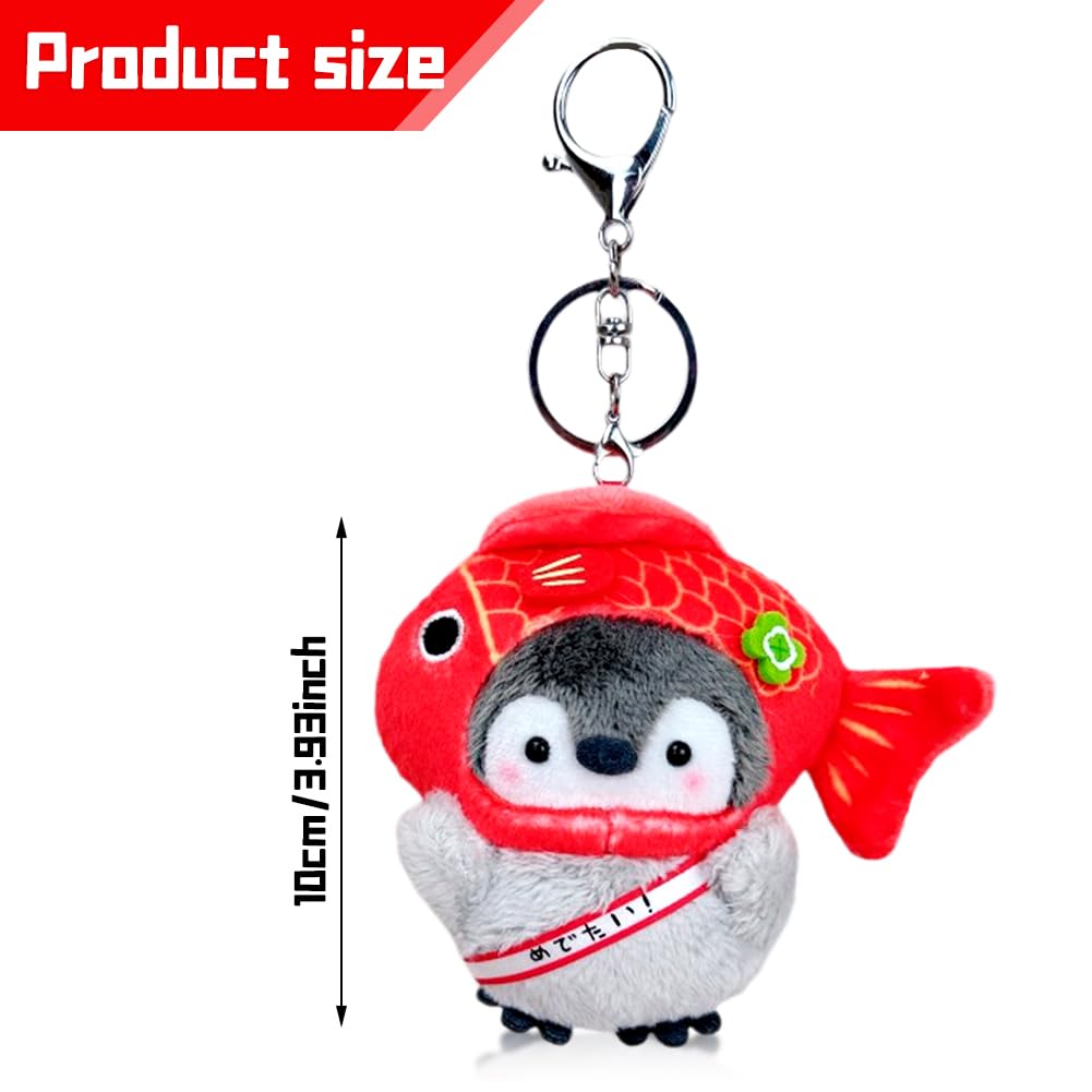 LGWJHCY Penguin Carp Plush Keychain, Penguin Shaped Keyring with Key Ring for Lanyard and Bag Pendant Colored, 12 - Image 2