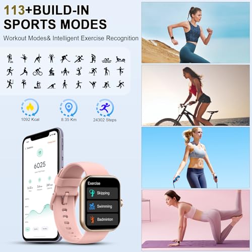 Reloj-Inteligente-Mujer-196-HD-Smartwatch-con-Llamada-Bluetooth-Pulsometro-Monitor-de-Sueno-SpO2-Podometro-113-Modos-Deportes-Pulsera-Actividad-Impermeable-IP68-Smart-Watch-para-Android-iOS