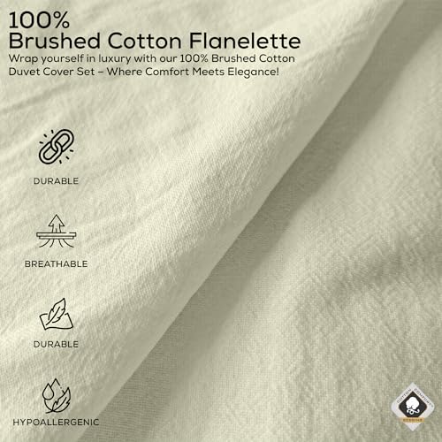 Cotton Comfort Bedding 100% Brushed Cotton Flannelette Pillowcase Pair, Soft Warm Winter Pillow Covers - Image 4