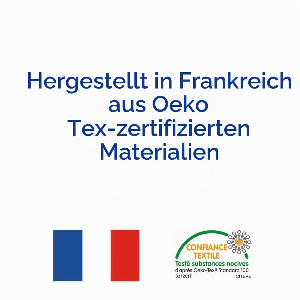 EASY DORT | Wickelauflage 70 x 45 cm | geneigte Wickelauflage 45 x 70 cm | waschbar & wasserdicht | erhöhte Kanten | Kopfschutz | Baumwolle mit Acrylbeschichtung | Hergestellt in Frankreich |