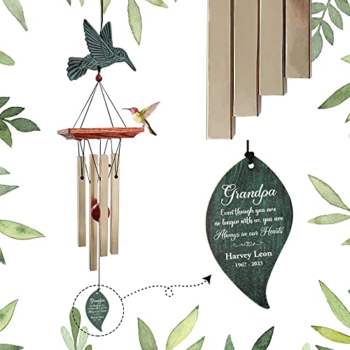 Image of ASTARIN Memorial Custom Wind Chimes for Loss of Loved One, Wind Chimes for Patio Yard Decor, 24'' (Condolences-9)