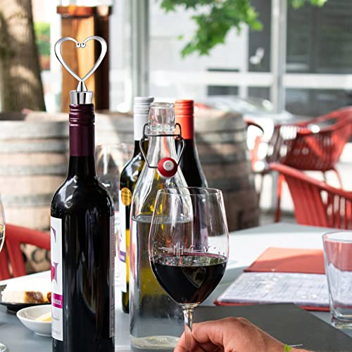 Tokerut 3 Pcs Heart Wine Bottle Stopper Stainless Steel Reusable Beverage Bottle Stoppers For Kitchen Bar Decor Keeps Wine Fresh And Gifts thumb #5