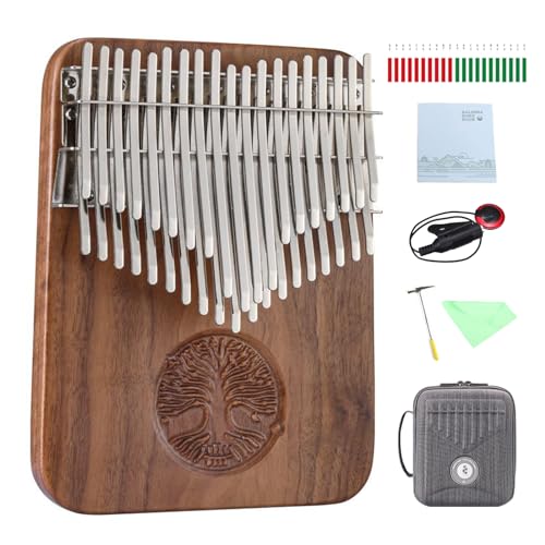 Hluru 38 Tasten Kalimba, Professionelles Daumenklavier Kalimba, Chromatisches doppellagiges Daumenklavier, Massivholz-Soundboard, ätherischer Ton mit nachhaltiger Resonanz, Daumenklavier