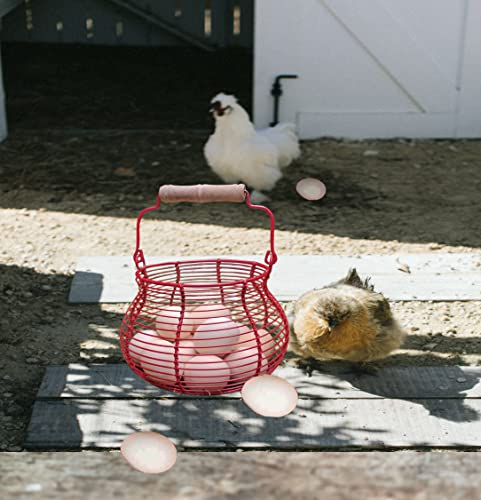 Lincountryfarmhousewireeggbasketforgatheringfresheggswithhandleredrusticroundeggcollectingbasketsforfresheggcontainerrefrigeratorcountertopholderkitchenstoragebin Urban Country Home Decor Lincountry farmhouse wire egg basket for gathering fresh eggs with handlered rustic round egg collecting baskets for fresh egg container refrigerator countertop holder kitchen storage bin urban country home decor