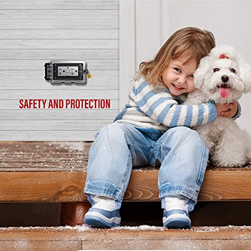 Enerlites Extra-Duty Weatherproof Enclosure, Outdoor Outlet Cover, Outdoor Decorator/Gfci Receptacles, Dual Installation, Horizontal Or Vertical Use, 1-Gang 6.1” X 3.4” X 2.8”, Clear Cover, Iuc1Hv-D #TOP3