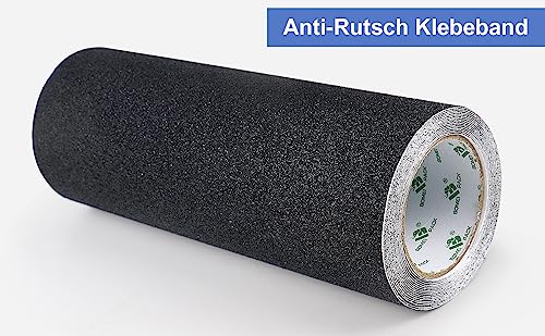 Foto von BOMEI PACK 300mm x 5m Schwarz Antirutsch Treppe Skateboard Griptape Klebeband, Starkes Zugband, rutschfeste Sicherheits-Stufe, rutschfeste Sicherheits-Stufen für drinnen und draußen