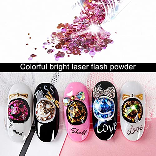 nuoshen 18 Farben Glitzer Staub Set, Glitzer für Nagel Glitter Pulver Paillette Glitzerpuder für Nagelkunst Lidschatten… – Bild 8