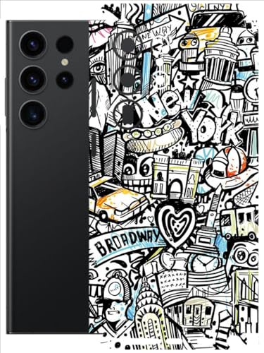 Image of AtOdds - Full Body Back Screen Guard Protector Film - Lamination Wrap Skin Sticker Compatible with Samsung Galaxy S23 Ultra (5G) | Scratchproof Matte Finish (Graffiti 26)