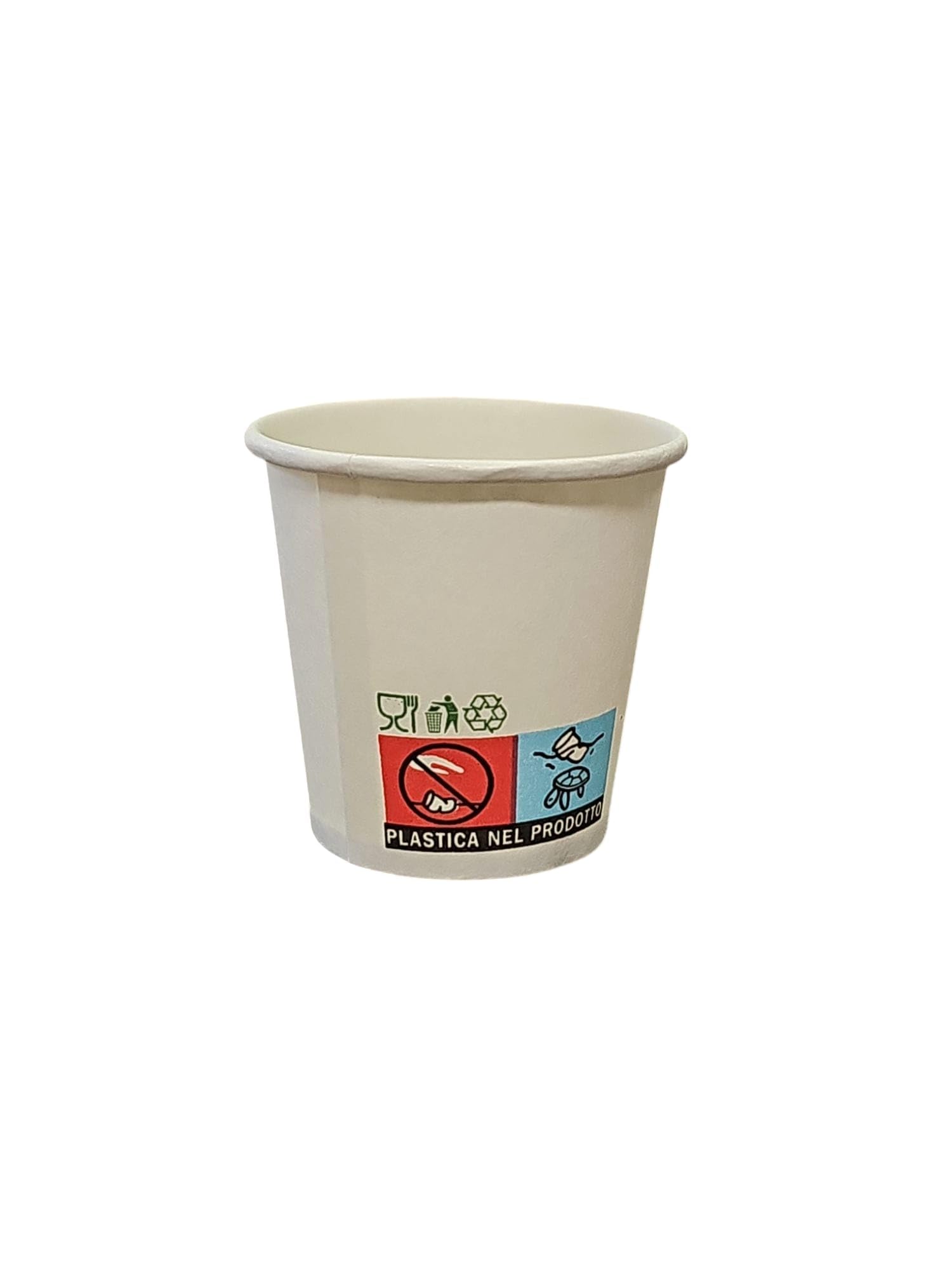 Bicchieri in Carta 75 ml in cartoncino biodegradabile per Bevande Calde e Fredde, Caffé, orzo, Te, Acqua Chicco Di Caffe' (100, bianco neutro)