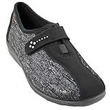  Doctor Cutillas 3686 - Zapatos de Señora con Licra Lateral Plantilla con Memoria Pequeña Cuña en Negro y Plomo - 41, Negre
