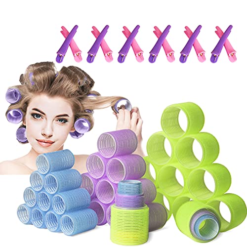 Jumbo Size Hair Rollers Sets, 36Pcs Self Grip Hair Curlers, Salon Hairdressing Curlers For Women.3 Size 36 Packs #TOP30