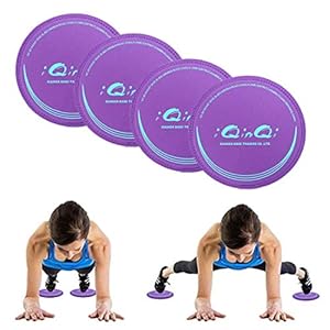 iQinQi Exercise Glider Discs, Exercise Core Sliders for Working Out, Dual Sided Sliding Discs Use on Hardwood Floors, Workout Discs Abdominal & Total Body Gym Exercise Equipment for Home, Travel