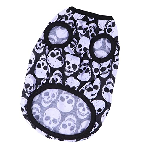 BESPORTBLE Sudadera con Capucha De Calavera para Halloween para Perro Disfraz Elegante para Halloween Camiseta para Perro Disfraz para Cachorro Ropa para Perros Pequeños Ropa De Algodón