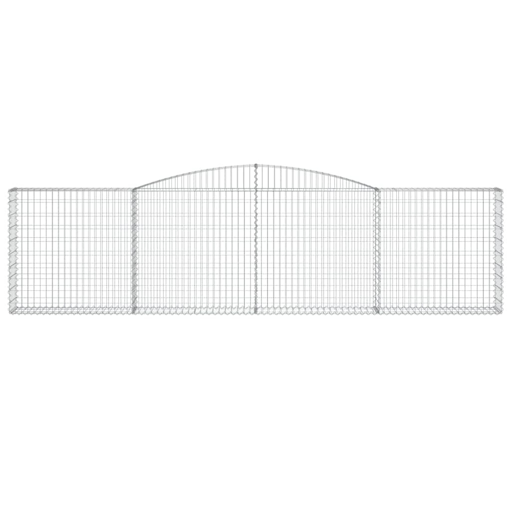 Gabionen Hochbogen 2 STK 400x30x100/120cm Verzinkter Drahtkorb