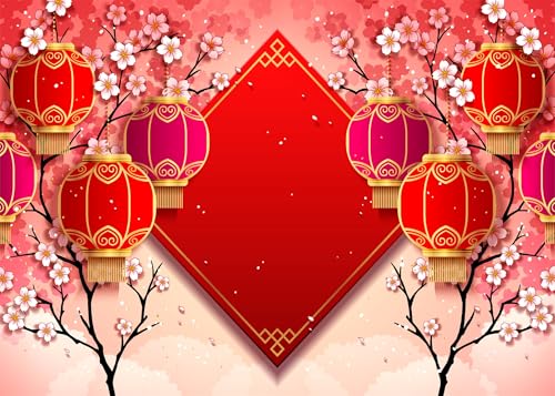 Fondo de tela BELECO 10x8 ft rojo con decoraciones