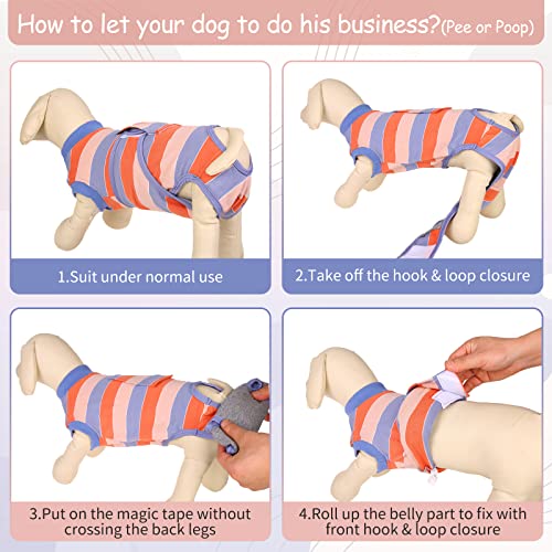 Kuoser Recovery Suit For Dogs Cats After Surgery, Pet Recovery Onesie Calming Shirt Dog Abdominal Wounds Bandages, Anti-Licking Pet Surgical Snugly Suit, Substitute E-Collar & Cone #TOP2
