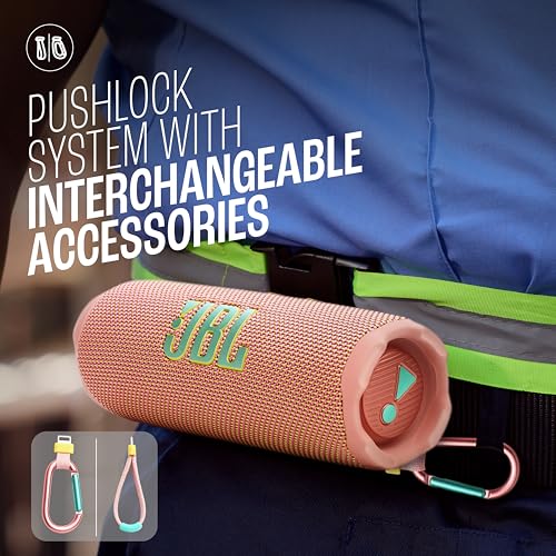 Image of JBL Flip 7 Wireless Portable Bluetooth Speaker, Bold Pro Sound with AI Sound Boost, 16Hrs of Playtime, IP68 Water & Dustproof, Multi-Speaker Connection by Auracast, Personalization App (Pink)