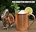 Copper Mules PURE Copper Mug RAW Copper Interior Ideal for Ayurvedic Health Benefits and Moscow Mules - Hand Hammered Finish - Authentic and Strong Riveited Handle - Holds 16oz