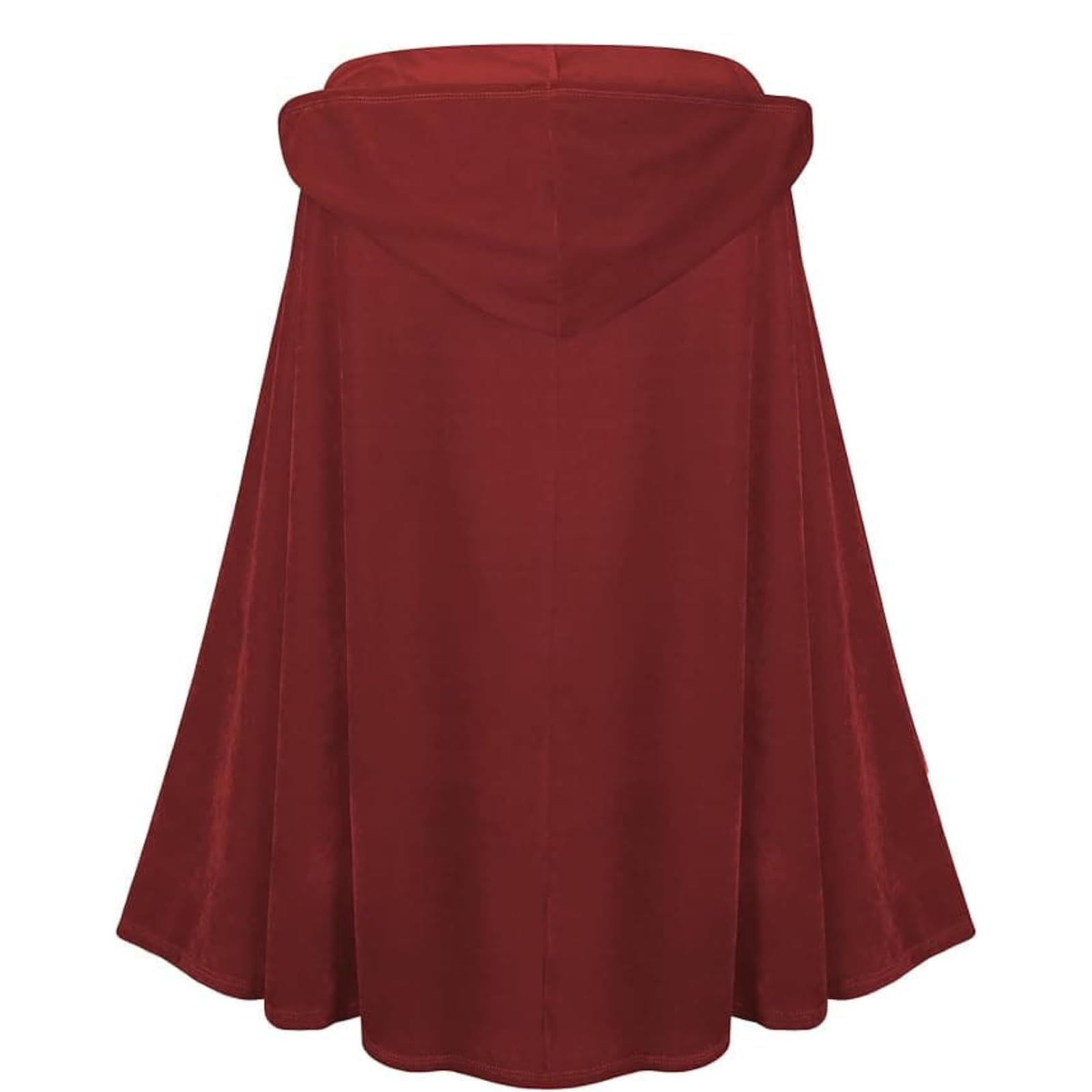 RRCBMD Little Red Riding Hood Cape Velvet Cloak for Halloween Christmas Cosplay Party Pure-wine red-S-23.62 inch - Image 2