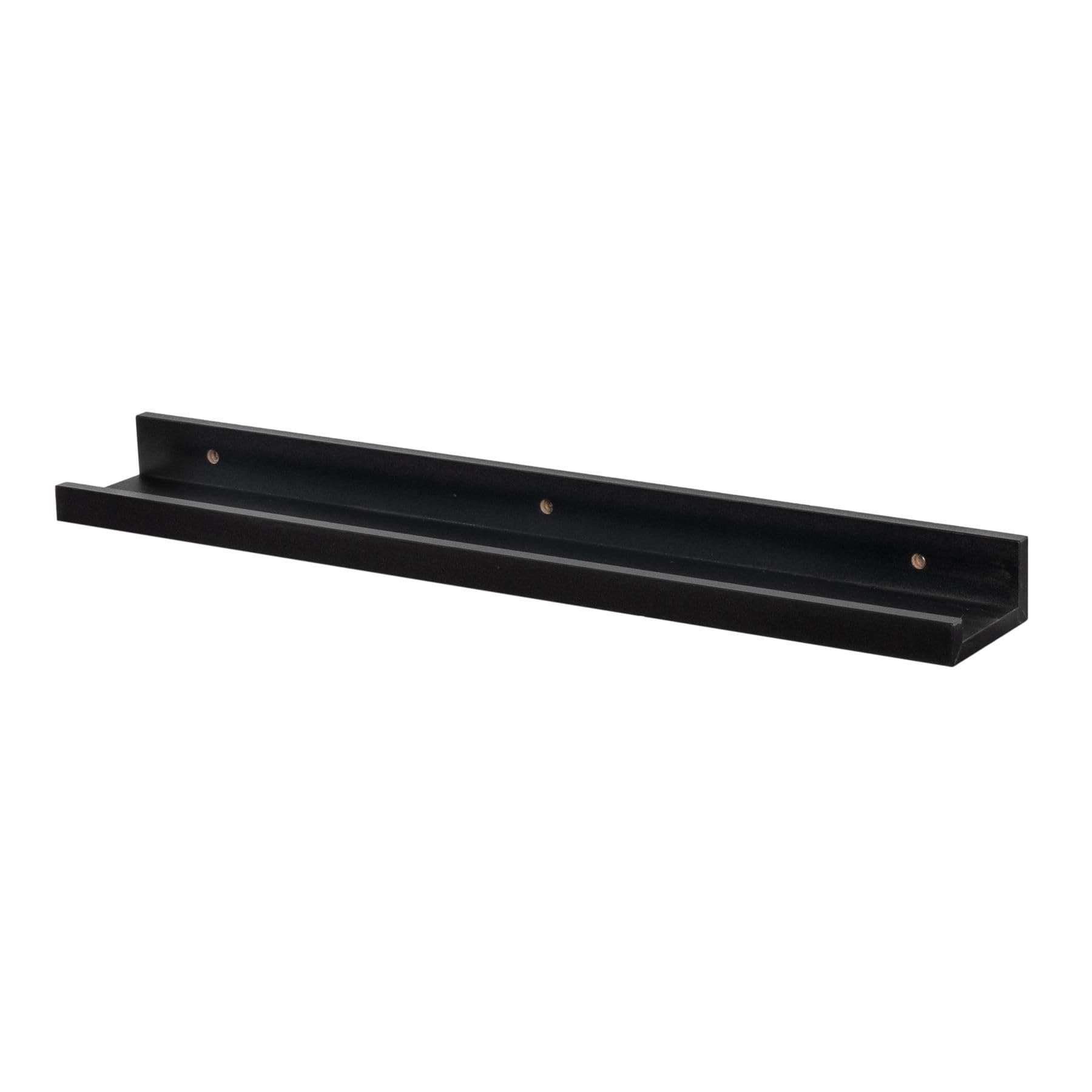 Harbour Housewares Floating Picture Ledge Wall Shelf - 56cm - Black - Pack of 1 - Photo Gallery Bookshelf Wall Shelves Bookcase Floating Shelves for Living Room Display, Bedroom, Office Storage — image 1