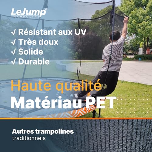 Trampoline Zéro-Ressort 366cm Orange Rond LeJump Lightning Trampoline Extérieur Enfant Grand Trampoline de Jardin Trampoline de Fitness avec Fillet de sécurité et Tapis de Saut pour Enfants et Adultes – Image 6