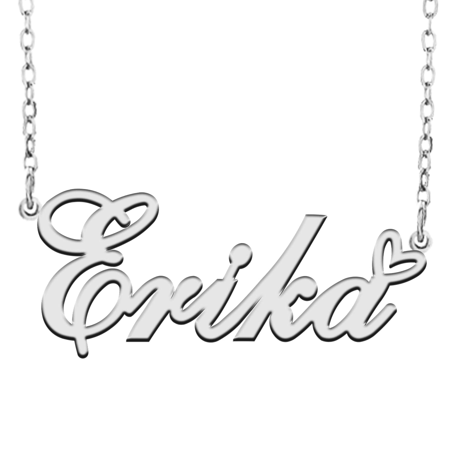 RONKAHSHOW Custom Name Necklace Customized Personalized Pendant Name Necklace with Heart Name Necklace Best Gift for Women Birthday Mother's Day Christmas New Year Wedding