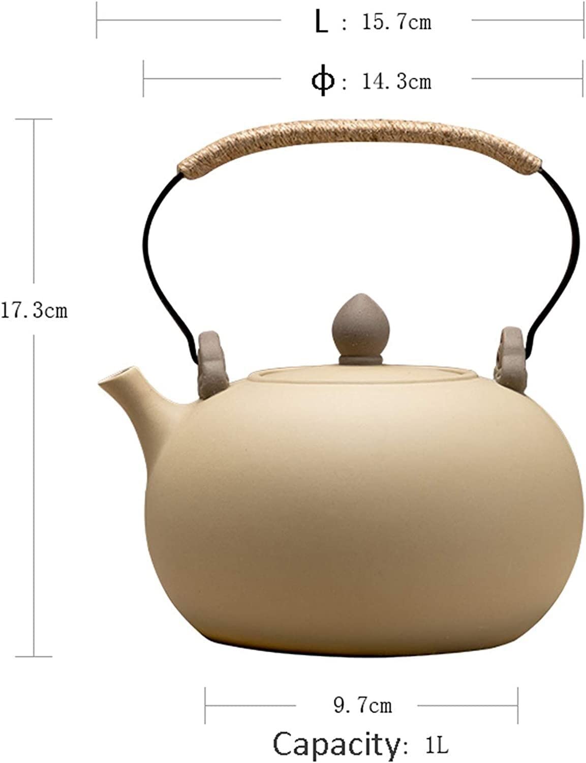 Teekanne Teekannen Teekanne aus chinesischem Keramikporzellan für Zuhause und Büro 1000 ml, Teekessel, beheizbar Tee Kanne Langlebig