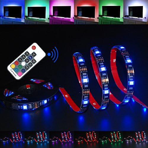 FPHLUX LED Strip Lights 4x1.64ft for 24"-70" TV USB LED TV Backlight Kit with RF Controller - SMD 5050 Leds Bias Lighting For HDTV