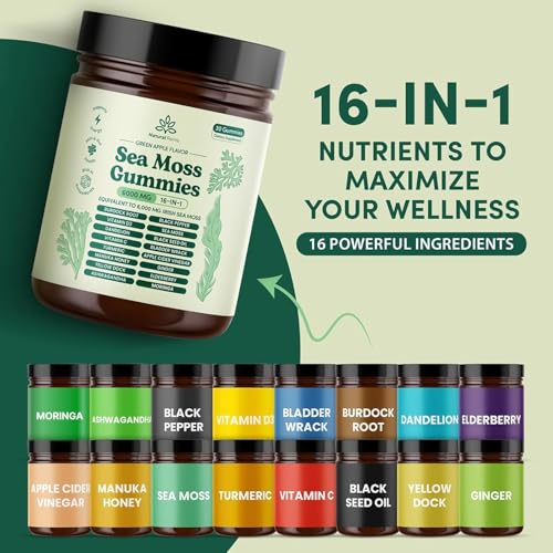 Natural Rems Sea Moss 16-in-1 Gummies with Ashwagandha & Bladderwrack — view 2