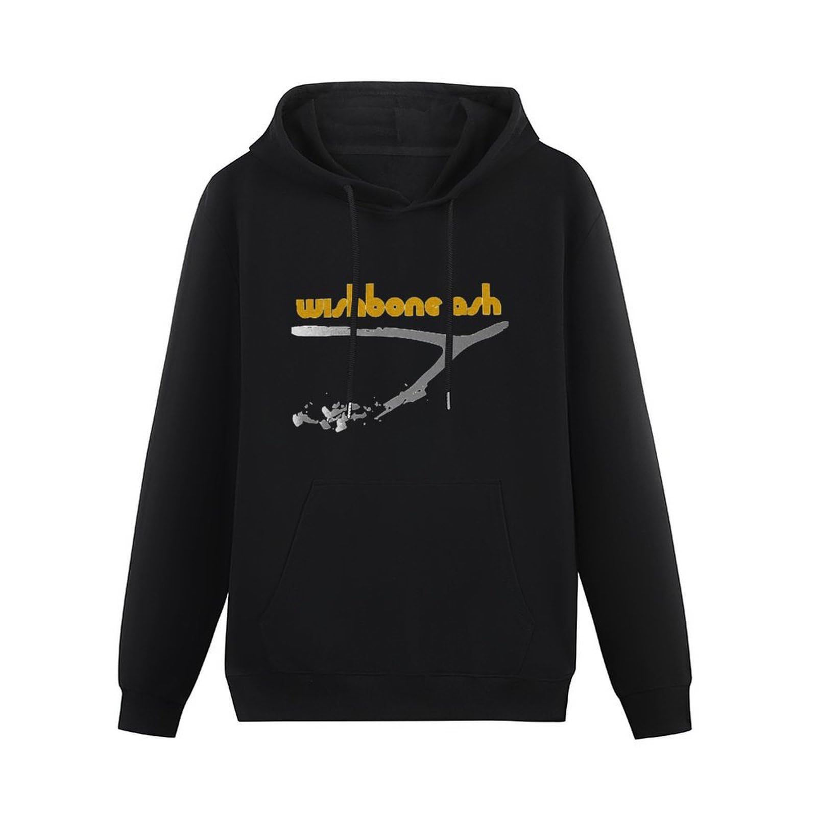 HUO BAO NIU ROU Wishbone Ash Funny Hoodies Long Sleeve Pullover Loose Hoody Mens Sweatershirt Black XL