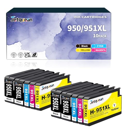 950XL 951XL ink cartridge multipack (10-Pack) Compatible with 950XL 951XL Ink Cartridges Combo Pack Replacement for HP OfficeJet Pro 8100 8600 8610 8620 8630 8660 8640 8615 251DW