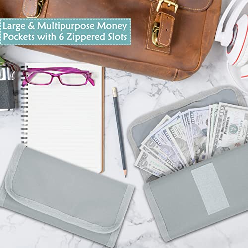 Image of Money Organizer with Zipper,Cash Envelopes Budget Binder, Gray Green