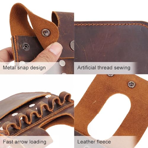 Carcaj de flechas de bolsillo de cuero DONGKER para caza con arco 3