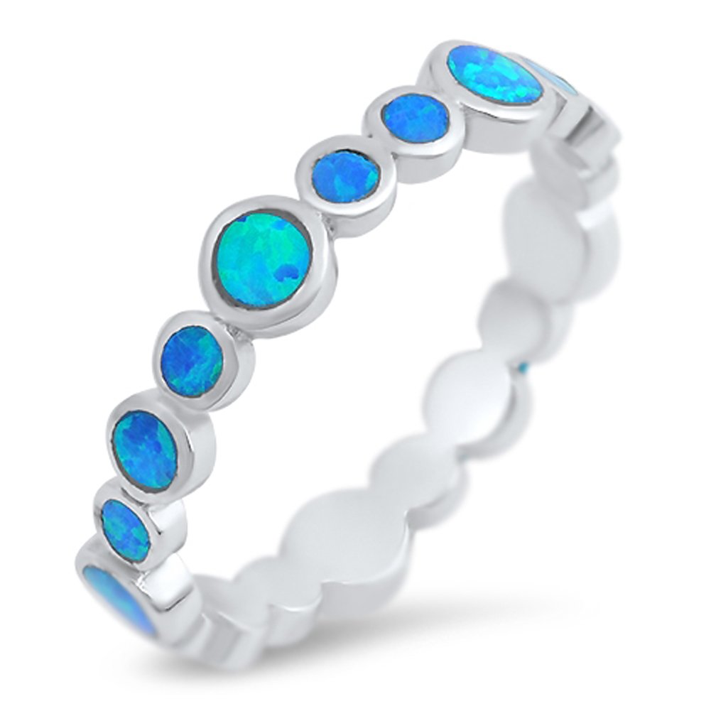 Sterling Silver Eternity Ring - .925 Silver, Choose Your Color - View #7