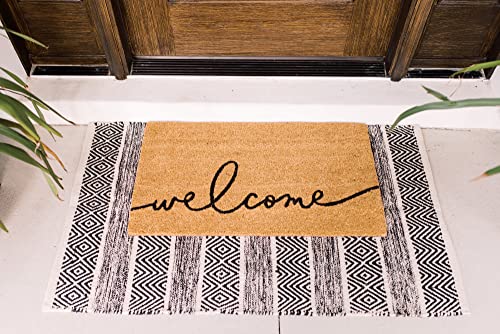 Theodore Magnus Natural Coir Doormat with Non-Slip Backing - 17 x 30 - Outdoor / Indoor - Natural - Warm Greeting - COIR-1730-15-219 - Thumbnail 4