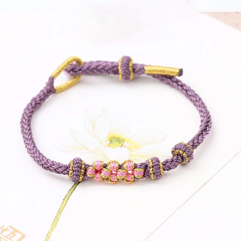 To My Granddaughter Bracelet "A Link That Can Never Be Undone"Peach Blossom Bracelet,Adjustable Braided Bracelet for Women, Inspirational Birthday Jewelry Christmas Stocking Stuffers for Women (Purple) - Image 6