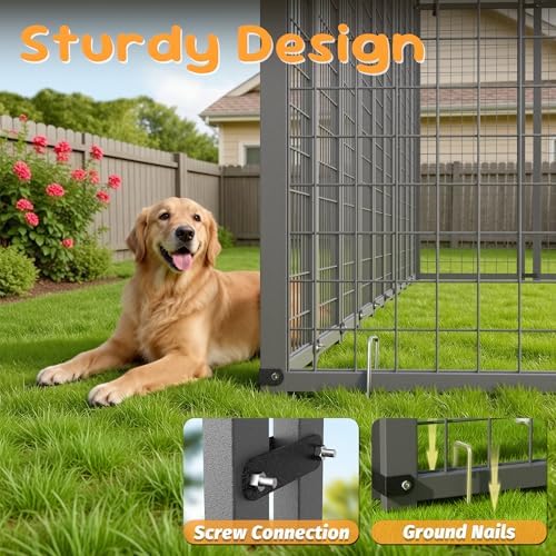 Ironovacage 8x4x6 ft Outdoor Dog Kennel, Collapsible Dog Pen for Large Dogs — view 5