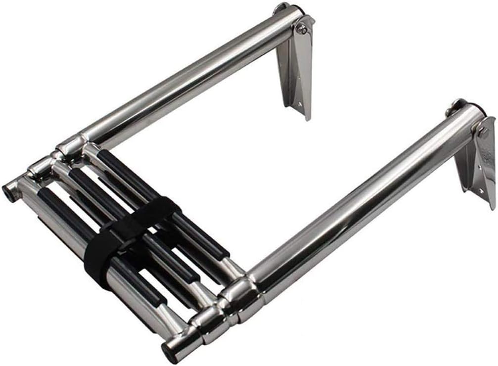Laddersladder, Multi-Purpose Stainless Steelcopiboat Drop Ladder, Stretchable Deck Ladder, Foldiocean Yacht Pool Escalato/Lo 87.5Cm