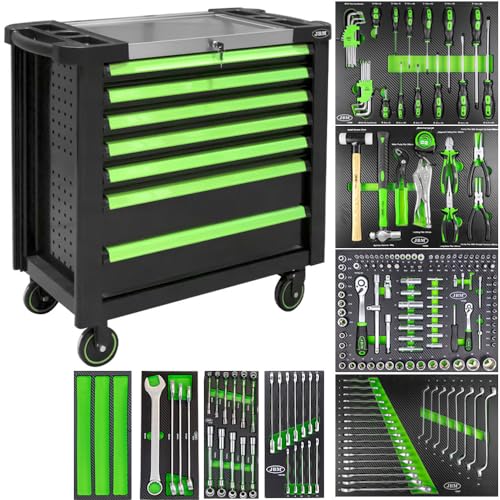 CARRO DE HERRAMIENTAS XL CON 7 CAJONES VERDE